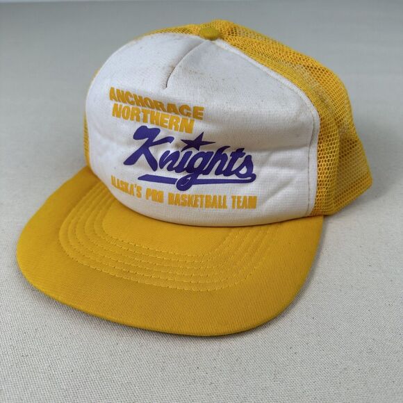 Vintage 70s Anchorage Northern‎ Knights Alaska Snap Back Hat CBA EB Basketball